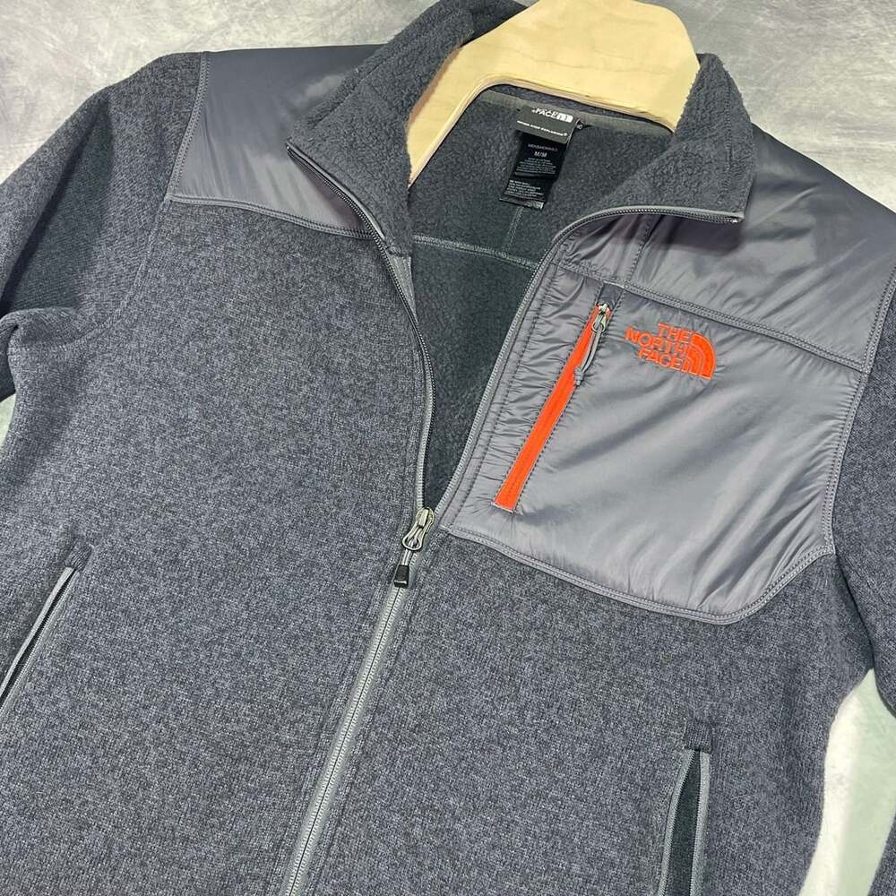 The North Face Gordon Anza Fleece Jacket Size M Gray Orange